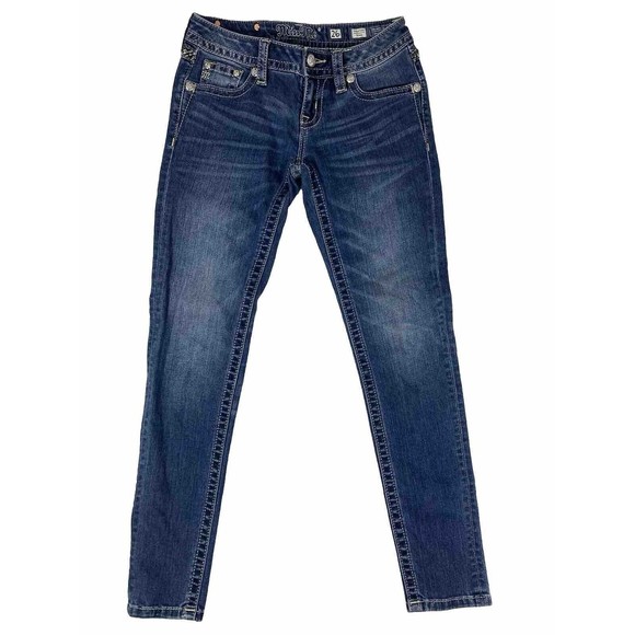 Miss Me Signature Skinny Jeans Women's Medium Wash Blue Size 26 - Picture 1 of 16